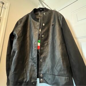 Superlative Fashion SF Italian Partial Leather Bomber Jacket Streetwear Men’s L